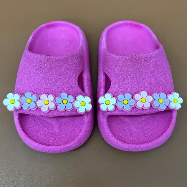 Sandália Nuvem Flores Infantil Meninas Papete Babuche Chinelo Confortável