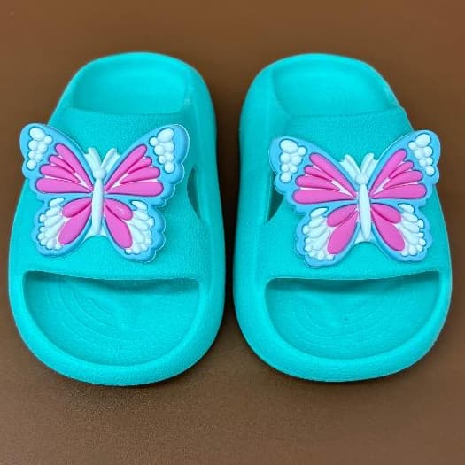 Sandália Nuvem Borboleta Azul Infantil Meninas Papete Babuche Chinelo Confortável