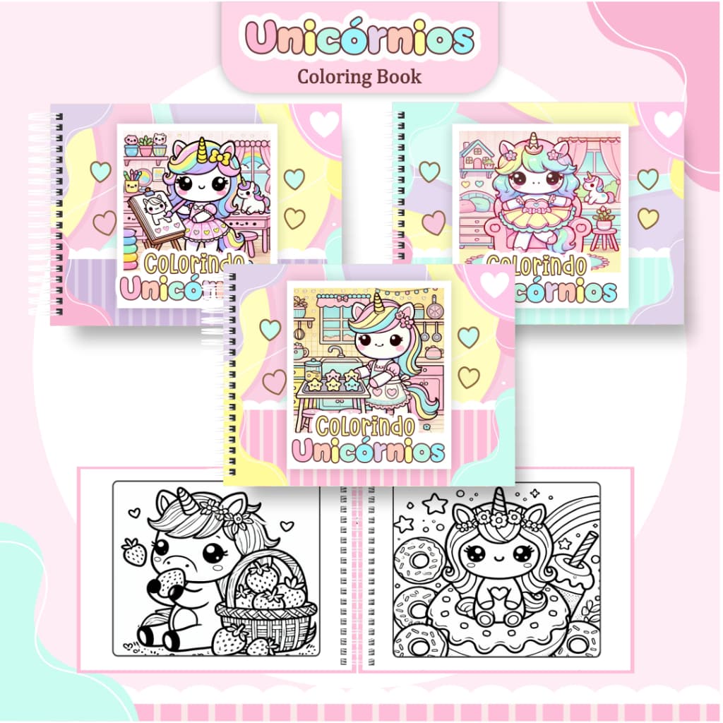Caderno Livro de colorir Unicórnio