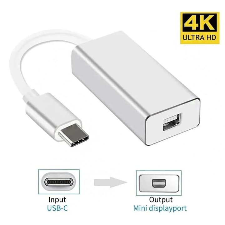 Adaptador cabo USB tipo-c Thunderbolt P/ mini DisplayPort fêmea LT-D02