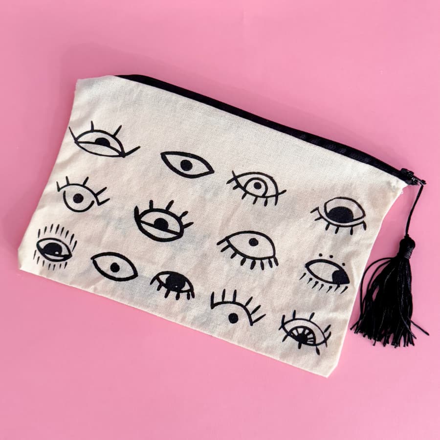 Necessaire olho, estojo, porta maquigem, acessórios, bolsinha com zíper, presente, personalizado