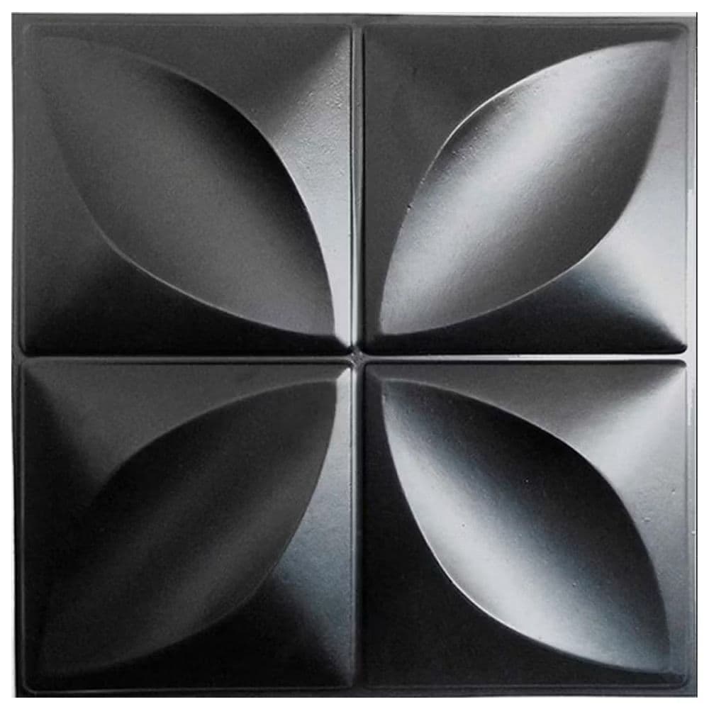 Kit Placas Revestimento de Parede Decorativo PVC 3d Preto 25x25 cm