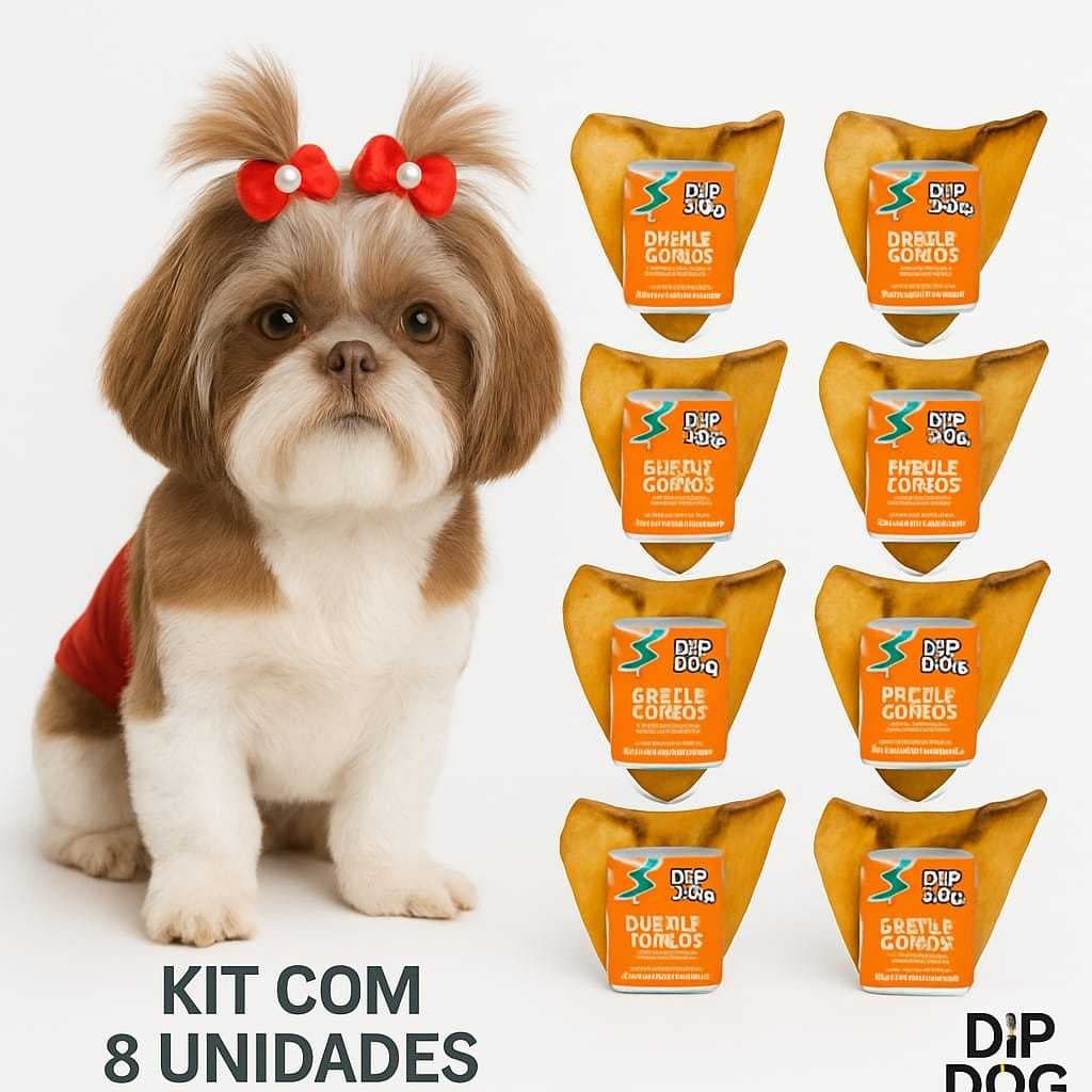 KIT c/ 8 UNIDADES MORDEDOR NATURAL DIP DOG -SUPER OFERTA