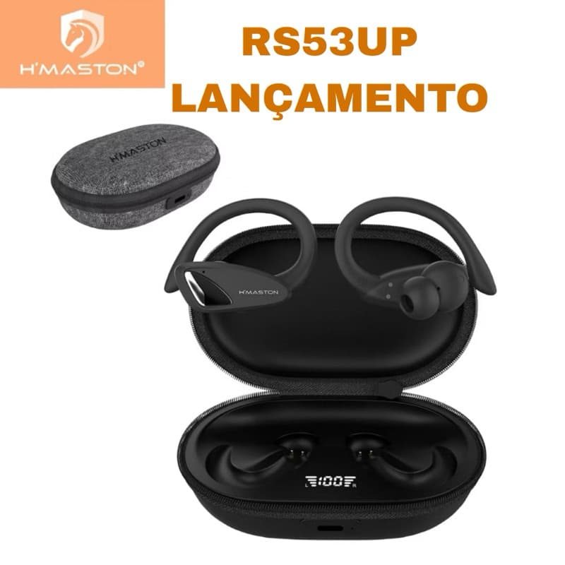FONE OSSEO SEM FIO Hmaston RS53up  auscultadores desportivos Bluetooth 5.3 over-ear  bateria de 15 horas
