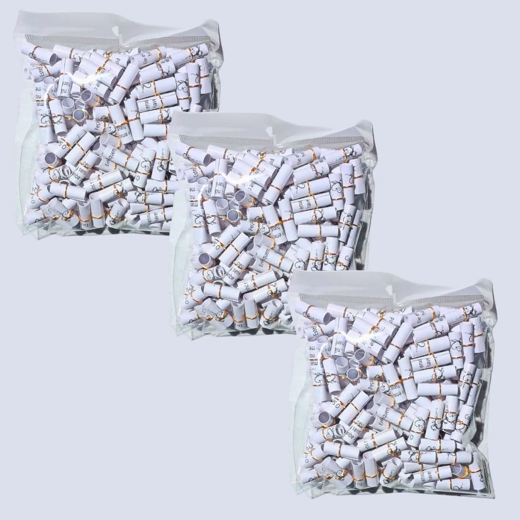 Kit 600 Versículos Bíblicos Enroladinhos Branco Lembrancinha para Casamento, Igrejas e Eventos