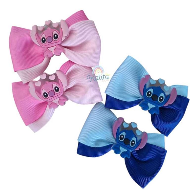 Parzinho Laço infantil Stitch e Angel, laço Stitch infantil para menina acessório infantil