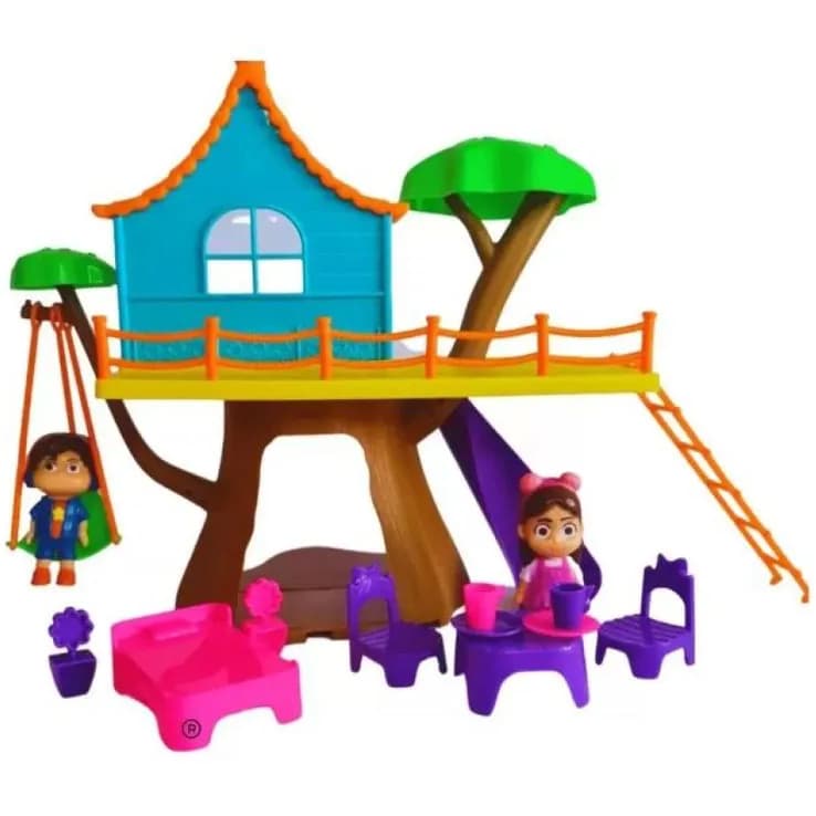 Brinquedo Casa na Árvore Maria Clara e JP com Bonecos e Acessórios