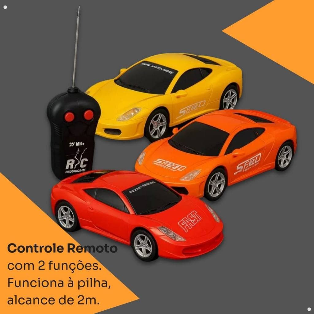 Carrinho de Corrida Brinquedo Presente criança Controle Remoto 2 Funções Cores à Pilha Toys & Toys
