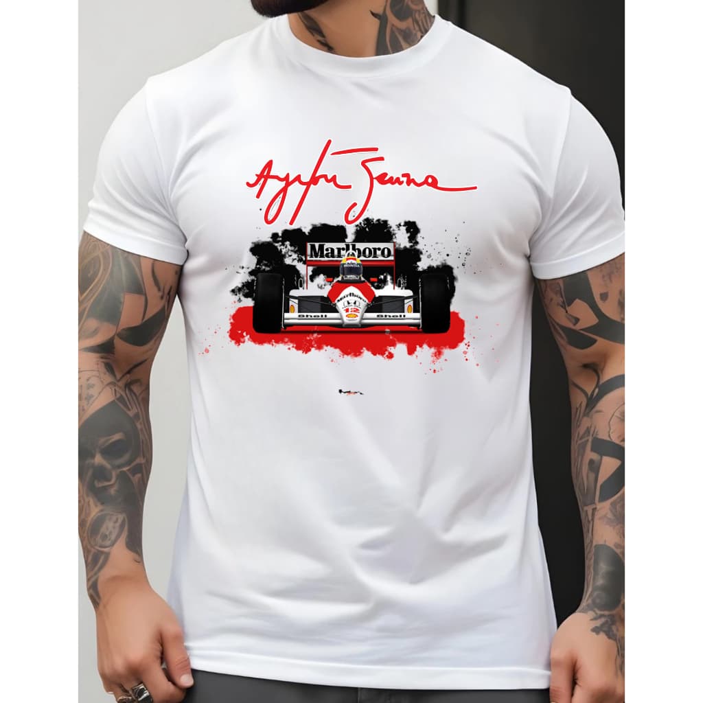 camiseta camisa masculina Ayrton Senna formula 1 corrida promoção