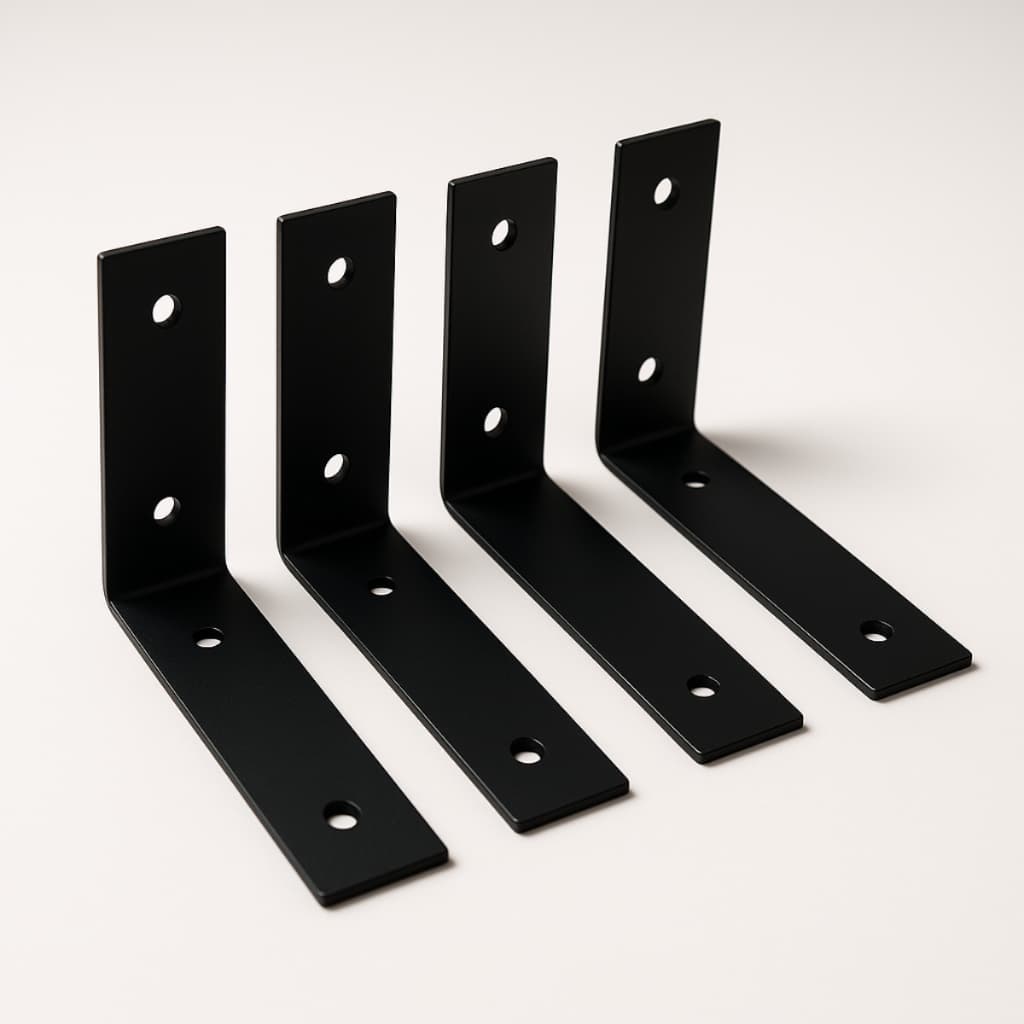 4x Mão Francesa Suporte Para Prateleira Normal ou Invertida Invisível Para Tábua de 15 Cm