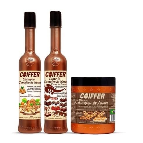 Kit Cliente Camafeu de Nozes Coiffer 3 unidades para Cabelos Quebradiços