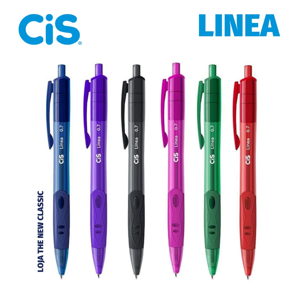 Caneta Cis Linea Retrátil Ponta Fina 0.7mm - Coloridas - Kit ou Unidade