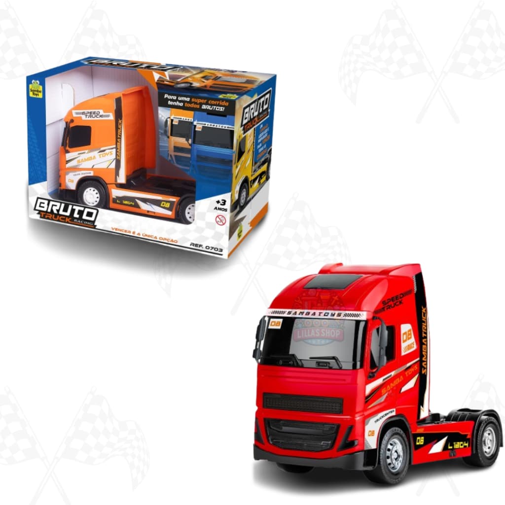 Caminhão de Brinquedo Infantil Carrinho Bruto Truck Racing Roda Livre Colecionável 4x4