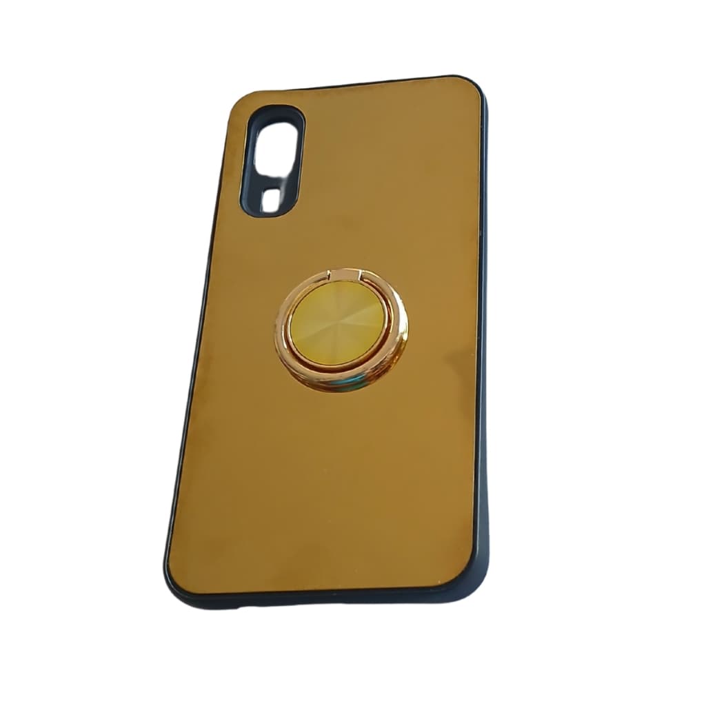 Capa de celular Samsung Galaxy A2 CoreEspelhada Dourada com Suporte de Anel 360º  Luxo e Proteção Premium