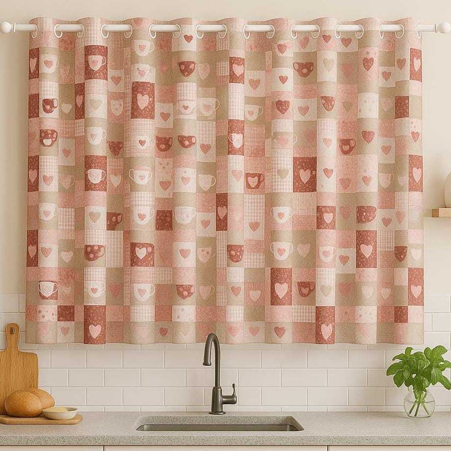 Cortina Cozinha Estampada 2,40m x 1,40m janela casa sala quarto Decoração