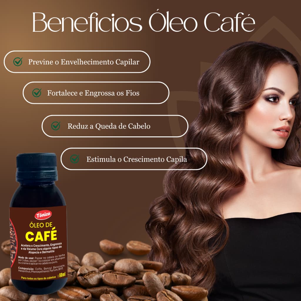 Óleo Café Crescimento e Anti-Queda Profissional Original 60ml