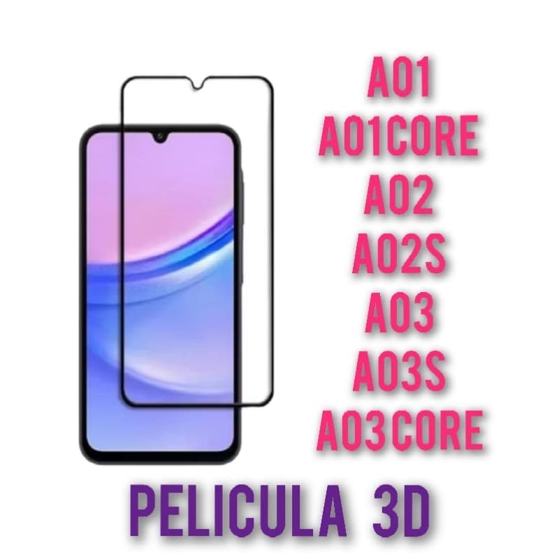 3D Película De Vidro Temperado 3D Para Celular galaxy A01, A01 Core, A02, A02S, A03, A03S e A03 Core