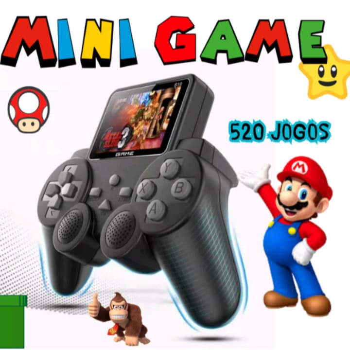 Controle Video Game Portátil Gameped 520 Jogos + Controle Avulso