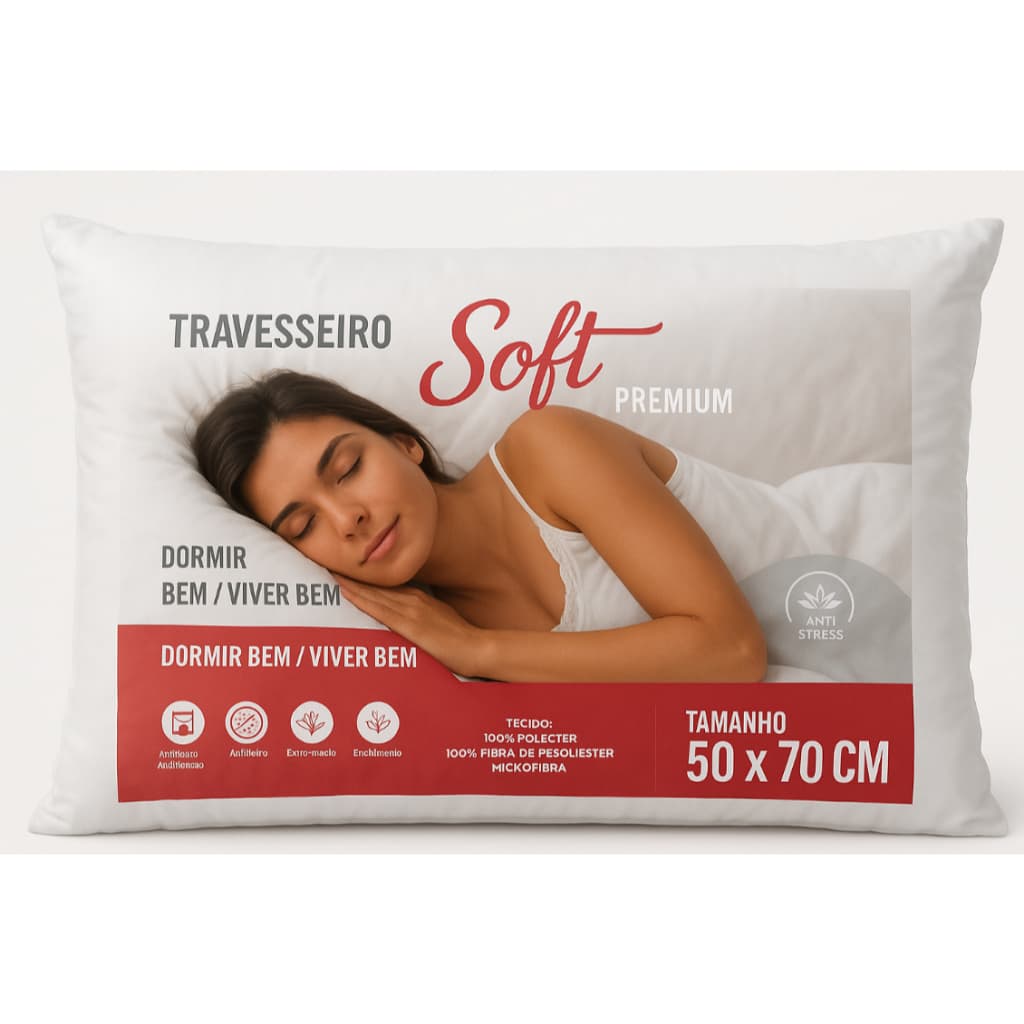 Kit 2 travesseiros macio 70cm x 50cm microfibra 200 fios descanso para noite de sono