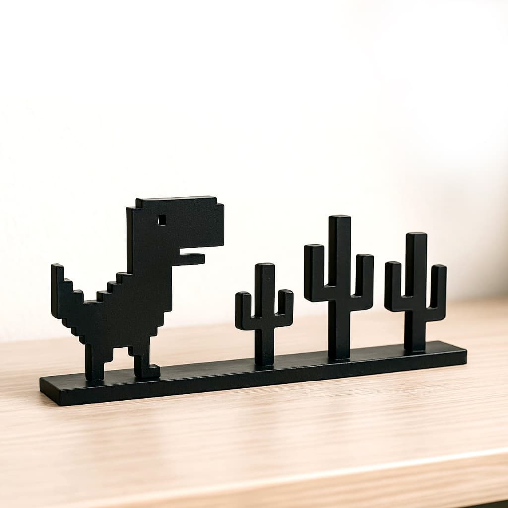 DINO RUN Offline | Display Decorativo | Enfeite para Mesa, Setup Gamer, Escritório ou Quarto Geek