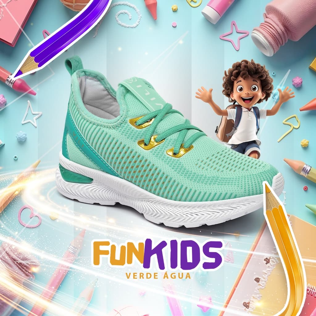Tênis Infantil Vili Kids Escolar Esportivo Volta as Aulas Colorido