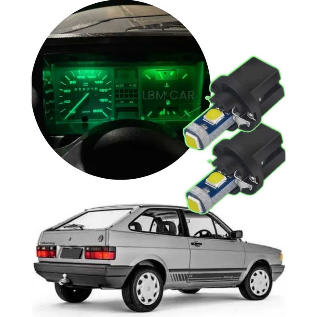 LAMPADA LED PAINEL VW GOL VOYAGE PARATI QUADRADO VERDE (PAR)
