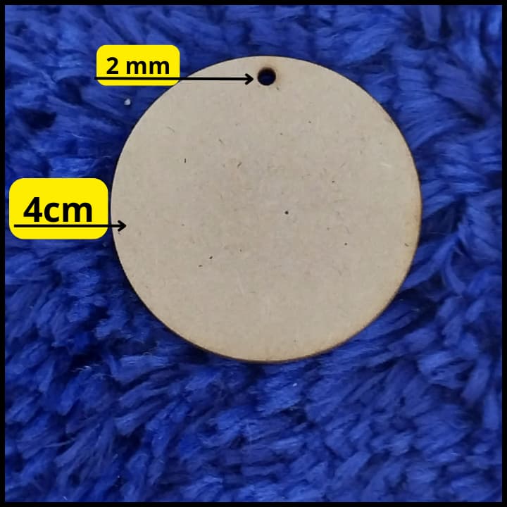 100 Bolachas MDF Cru 4cm com Furo 3mm | Corte a Laser | Pronta Entrega