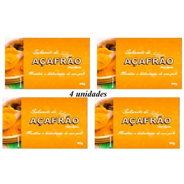Kit 4un Sabonete em Barra de Açafrão 90g - Bionature