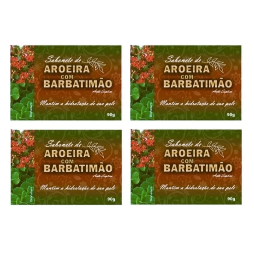 Kit 4un Sabonete em Barra de Aroeira com Barbatimão 90g - Bionature