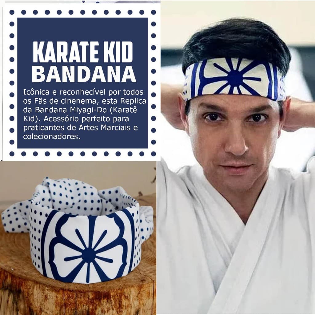 Bandana Karatê Kid - Daniel Larusso (Pequeno Defeito, mancha ou peq falha na sublimação)