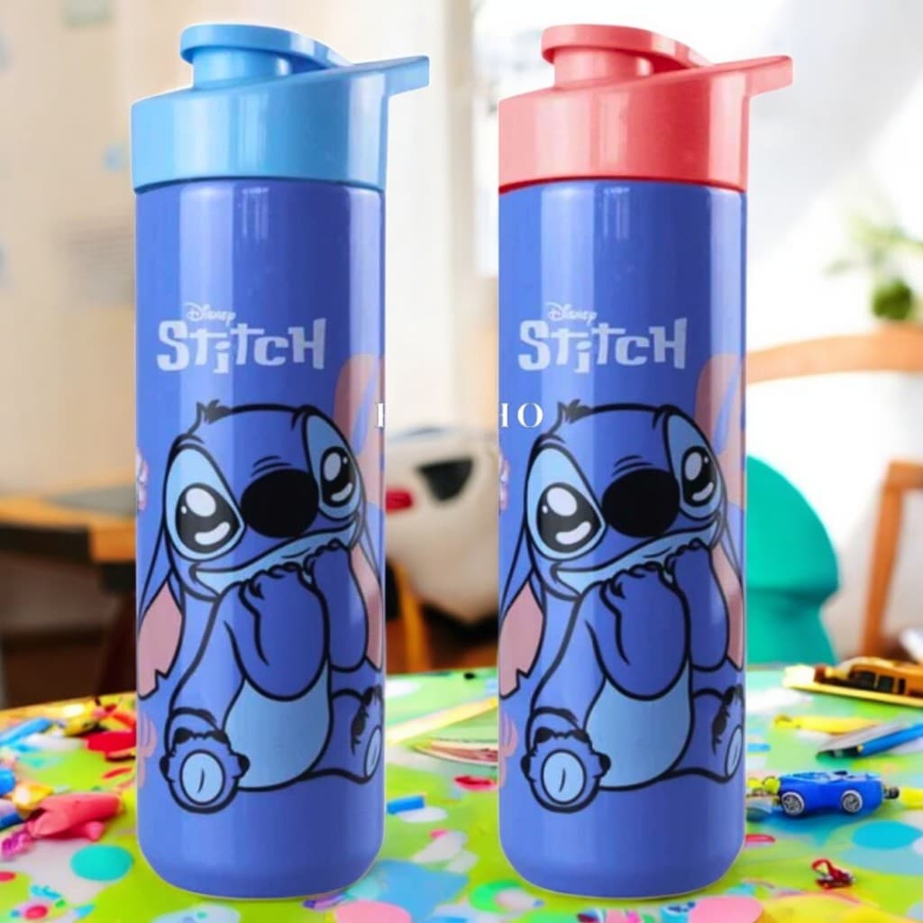 Garrafa Stitch Infantil Azul Rosa Garrafinha Escolar Creche Stitch 700ml
