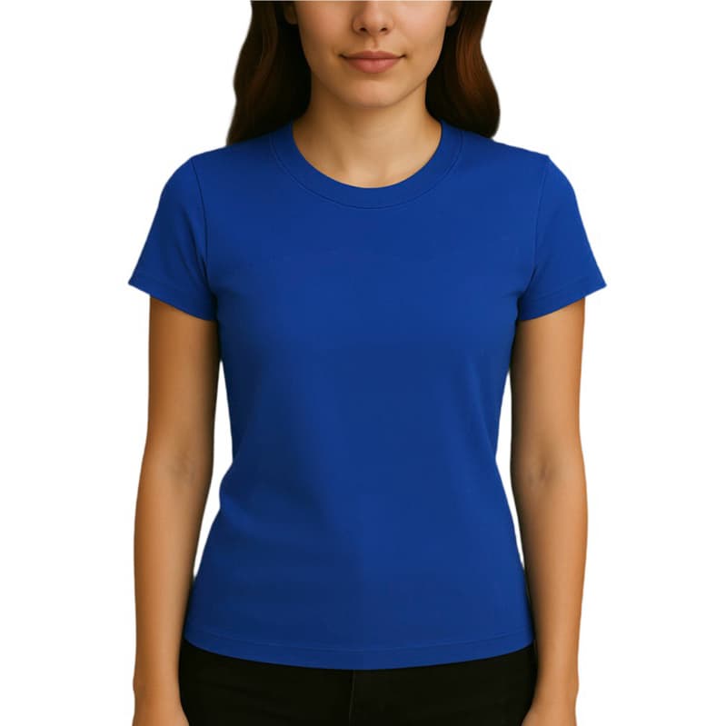 blusa baby look feminina azul royal