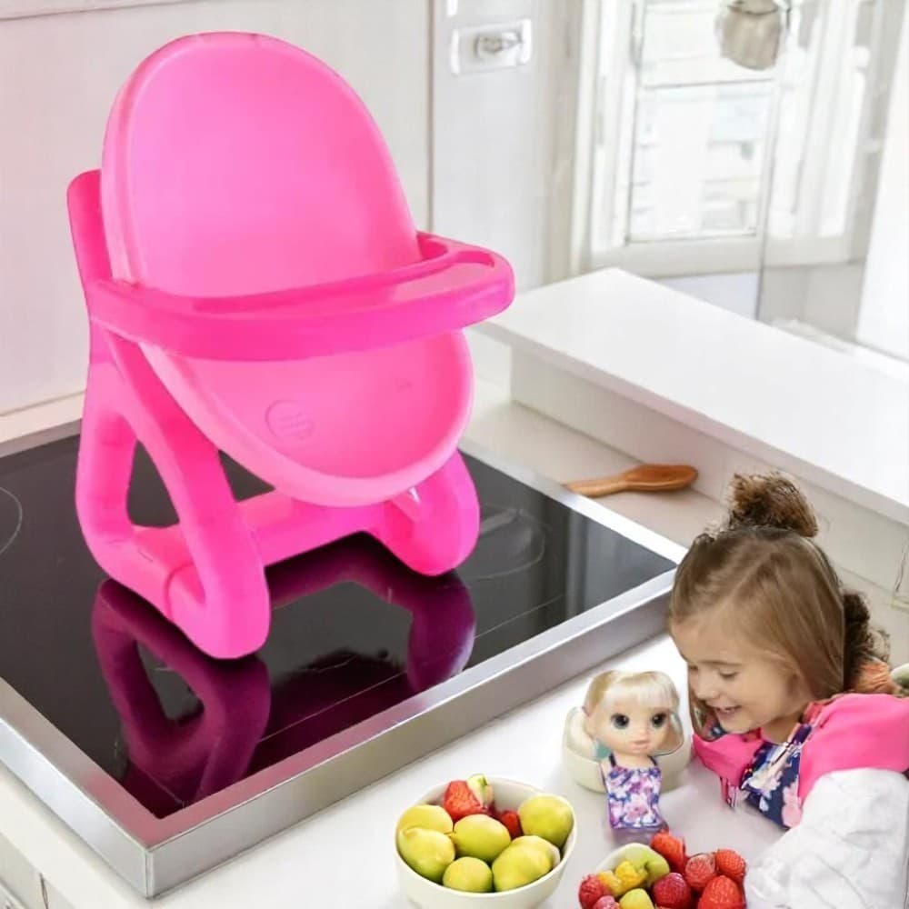 Cadeira Bebê Rosa Bonecas Cadeirinha Papinha Infantil Criança Menina Presente Assento Banqueta Banco