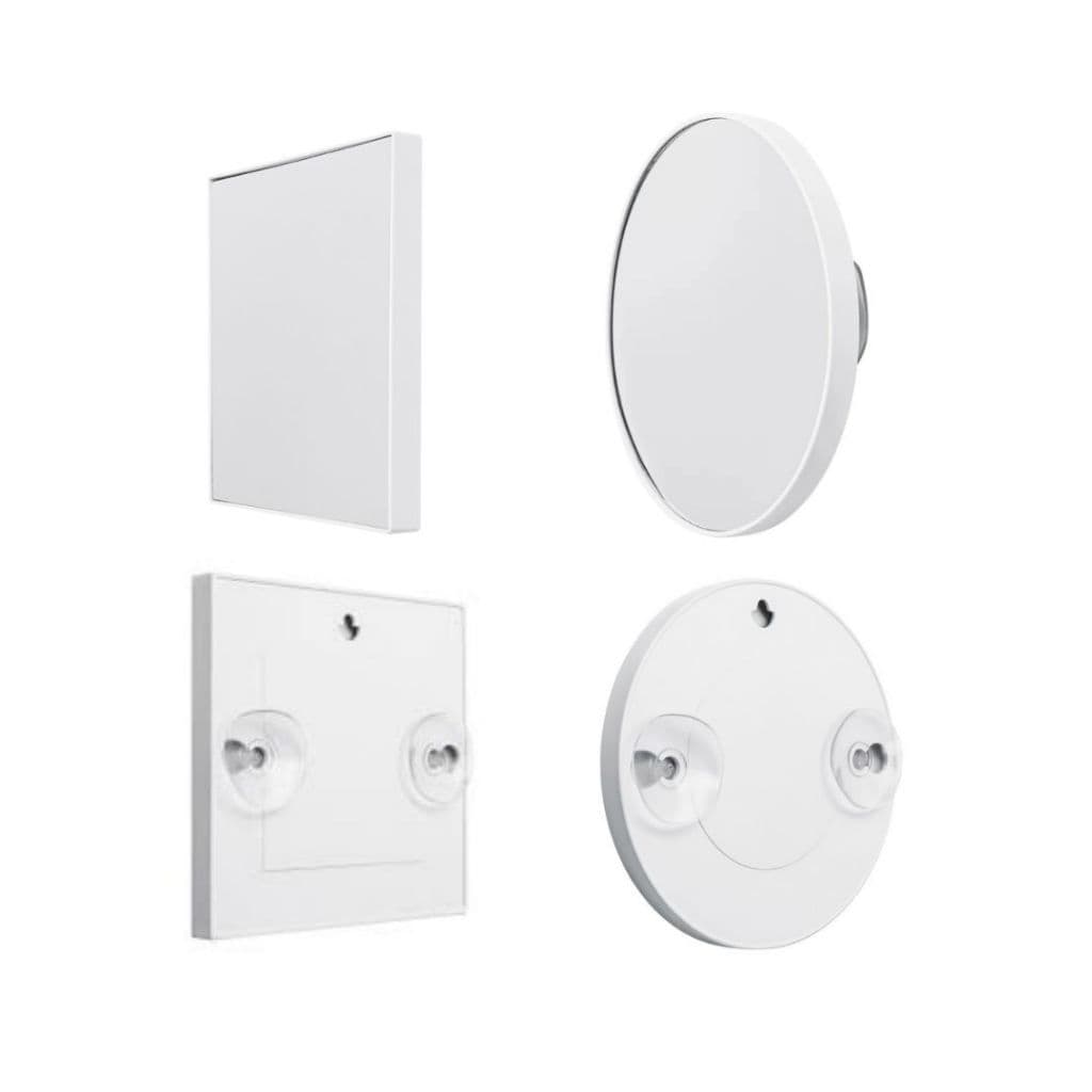 Espelho De Aumento 14cm Quadrado ou Redondo Com Ventosa Dupla Resistente e Compacto