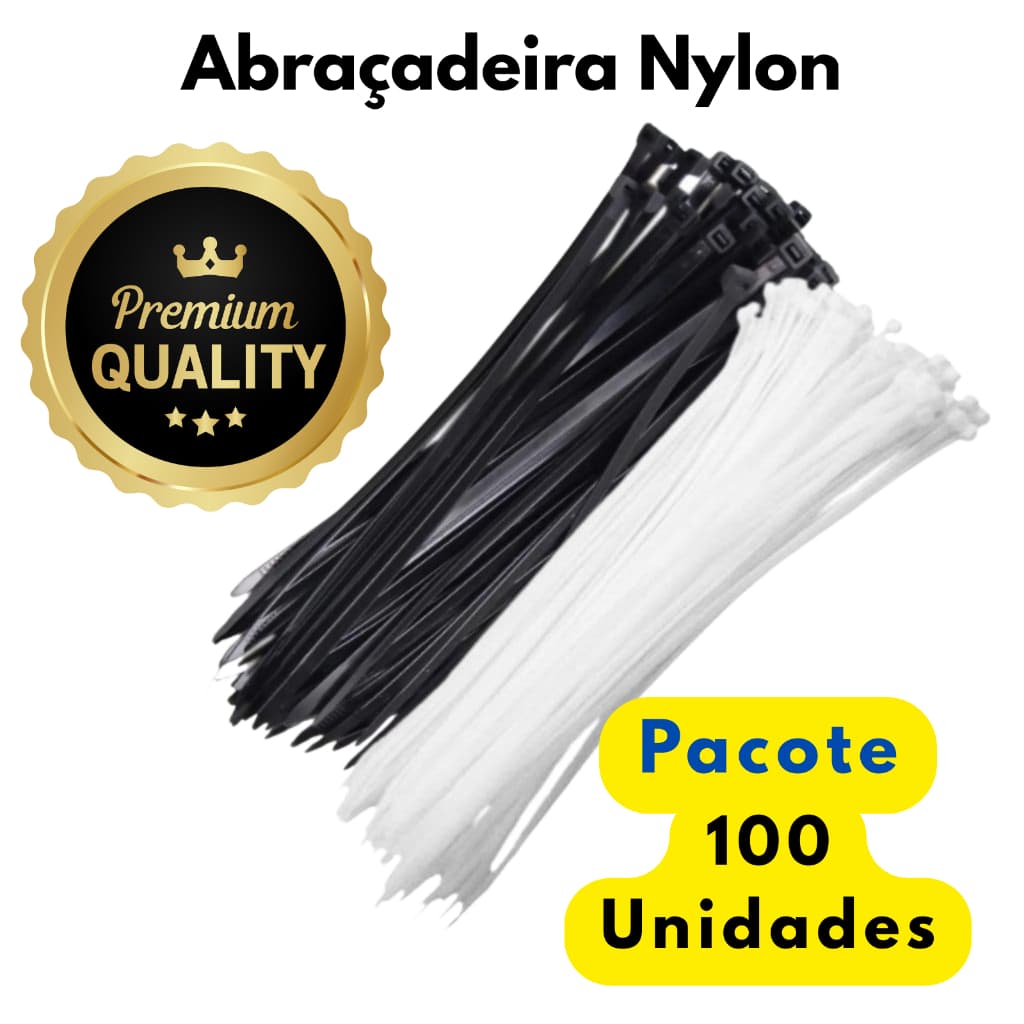 Kit C/ 100 Abraçadeiras de Nylon Enforca Gato Cinta Hellermann