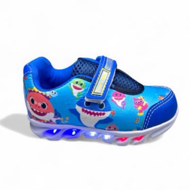 Tênis Infantil Led Personagem Baby Shark Led Menino Envio Rápido!!