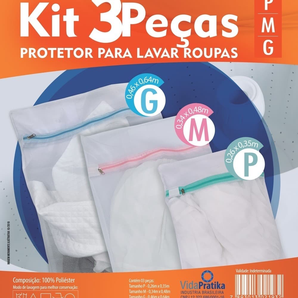 Saco para Lavar Roupas 3 unidades (P, M, G) saco organizador roupas de bebê