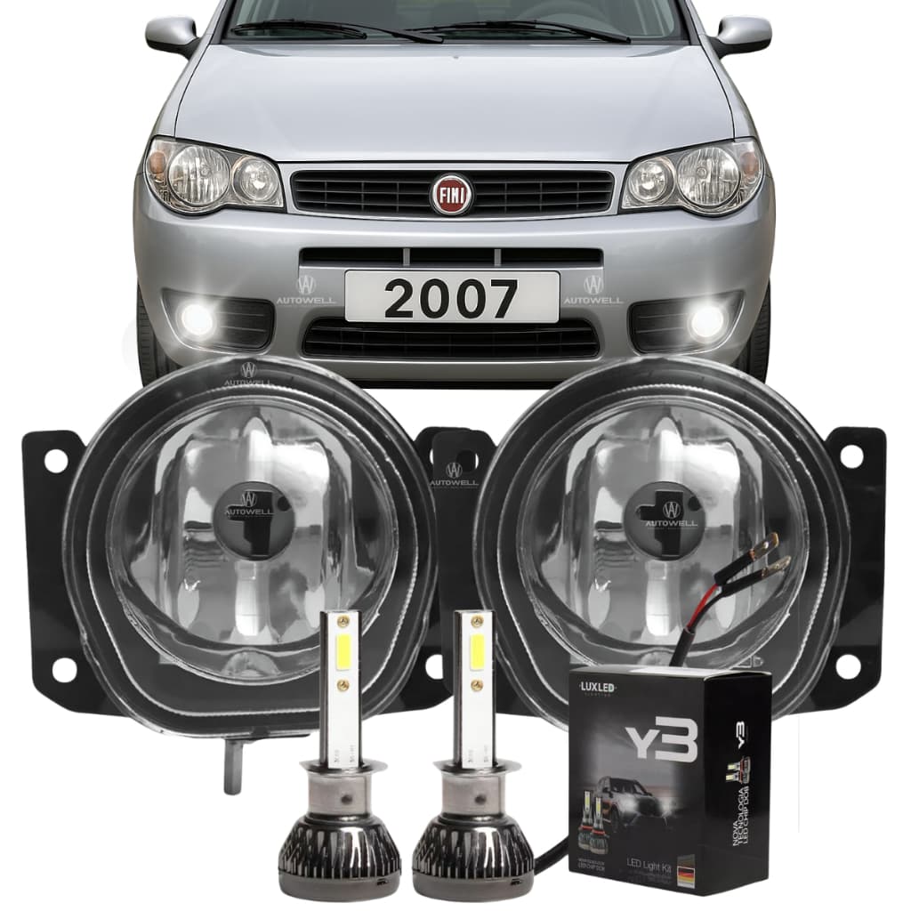 Par Farol Milha Neblina + Lâmpadas Led Palio Siena Strada Punto Idea Stilo Doblo 2004 2005 2006 2007 2008 2009 Até 2016