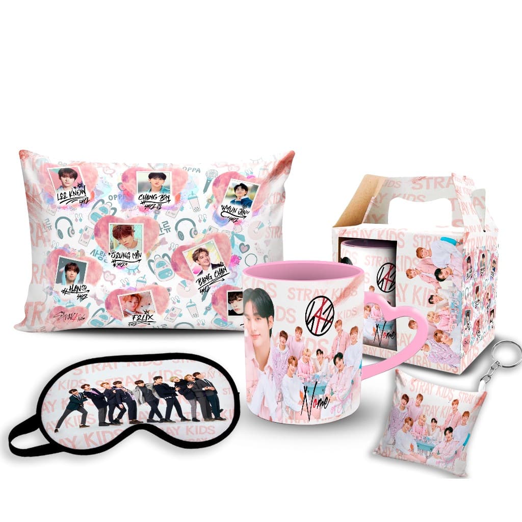 Caneca Banda Stray Kids  + Kit personalizado com Nome