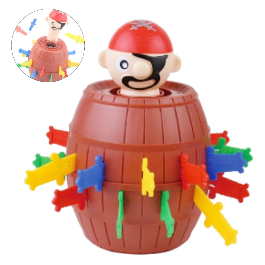 Brinquedo Infantil Barril Pula Pirata Original Grande Jogos de Tabuleiro Mesa Educativo Interativo