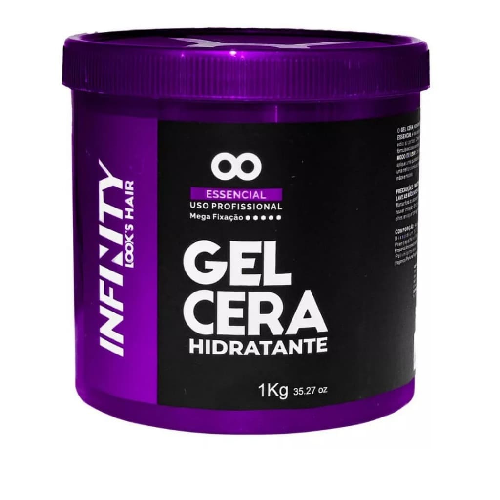 Gel Cera Capilar Masculino Infinity 1kg 💇‍♂️ Fixação Flexível e Hidratação para Penteados Perfeitos!