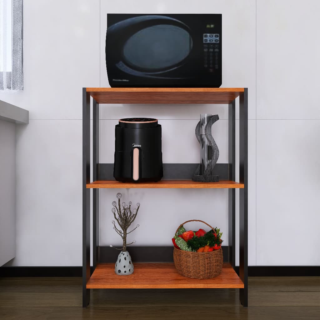 Balcão Multiuso Armário Cozinha para Microondas Estilo Industrial 100% MDF Fulldecor - Mod.0705