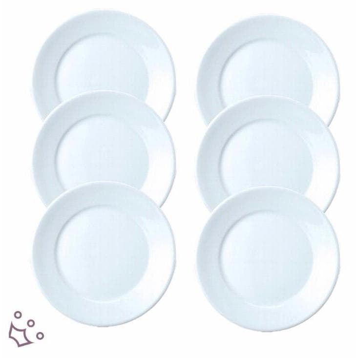Kit 06 Pratos 2ª Linha Raso Branco Porcelana Schmidt Convencional 24cm.