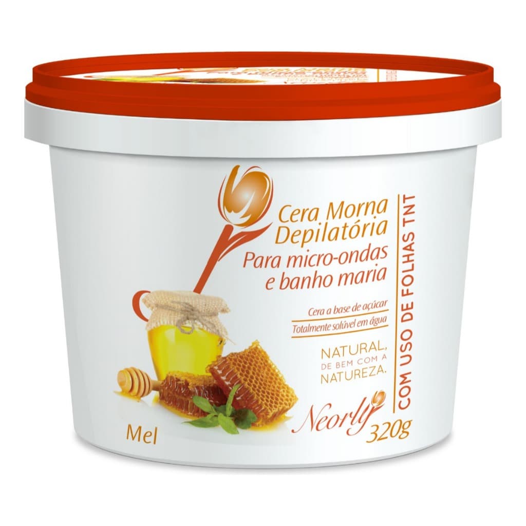 Cera Depilatória Morna Mel Natural Hidrossolúvel 320g Neorly
