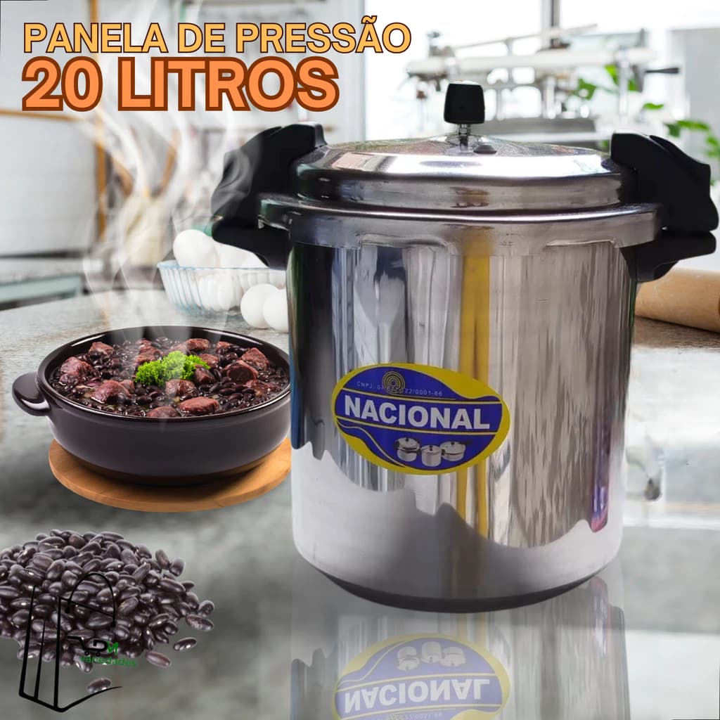 Panela Pressão Alumínio Feijoada Litros 20 Feijoada Cozinha Quantidade Grande Elétrica Cozinha