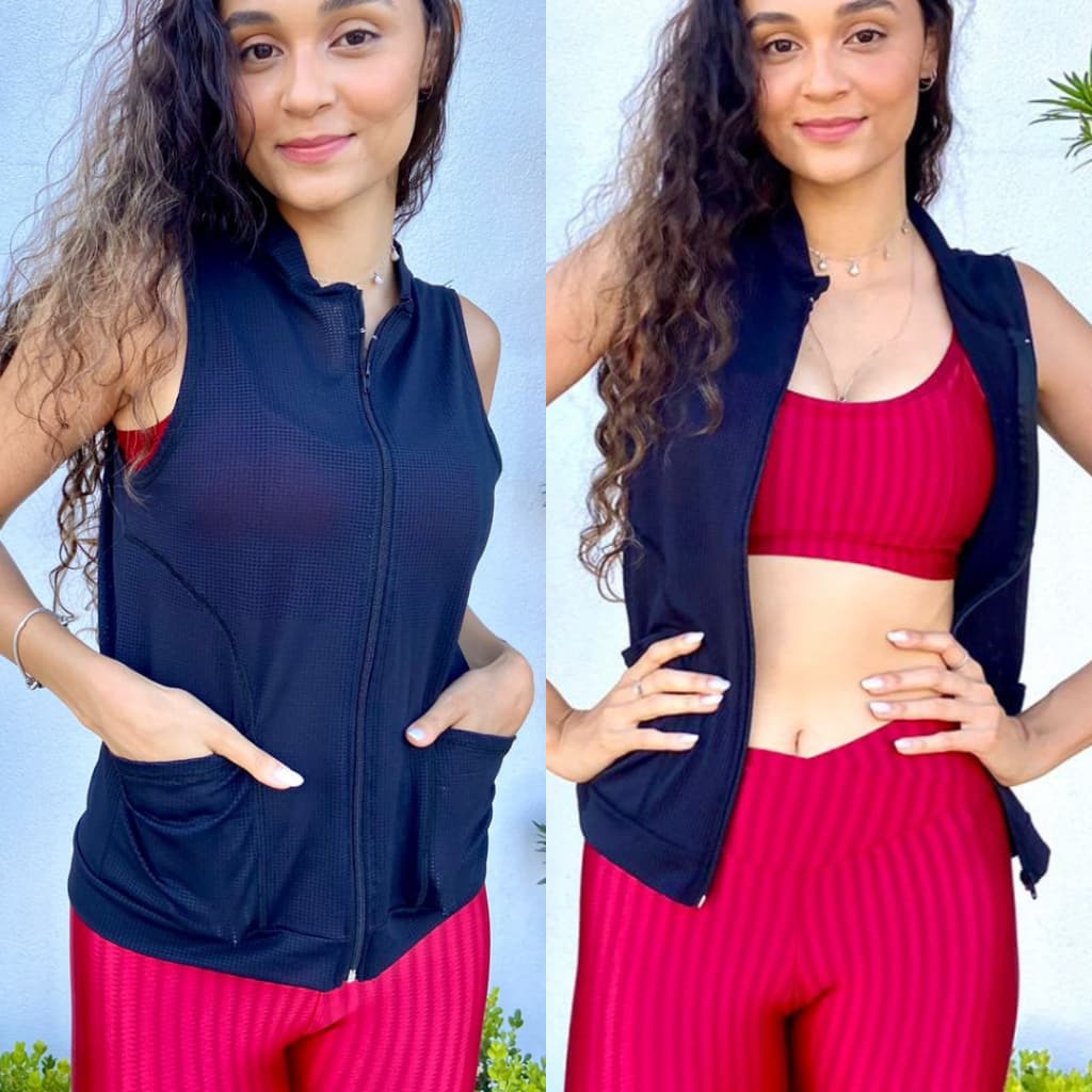 Colete Academia Poliamida Fino com bolso Dry Fit Esportivo