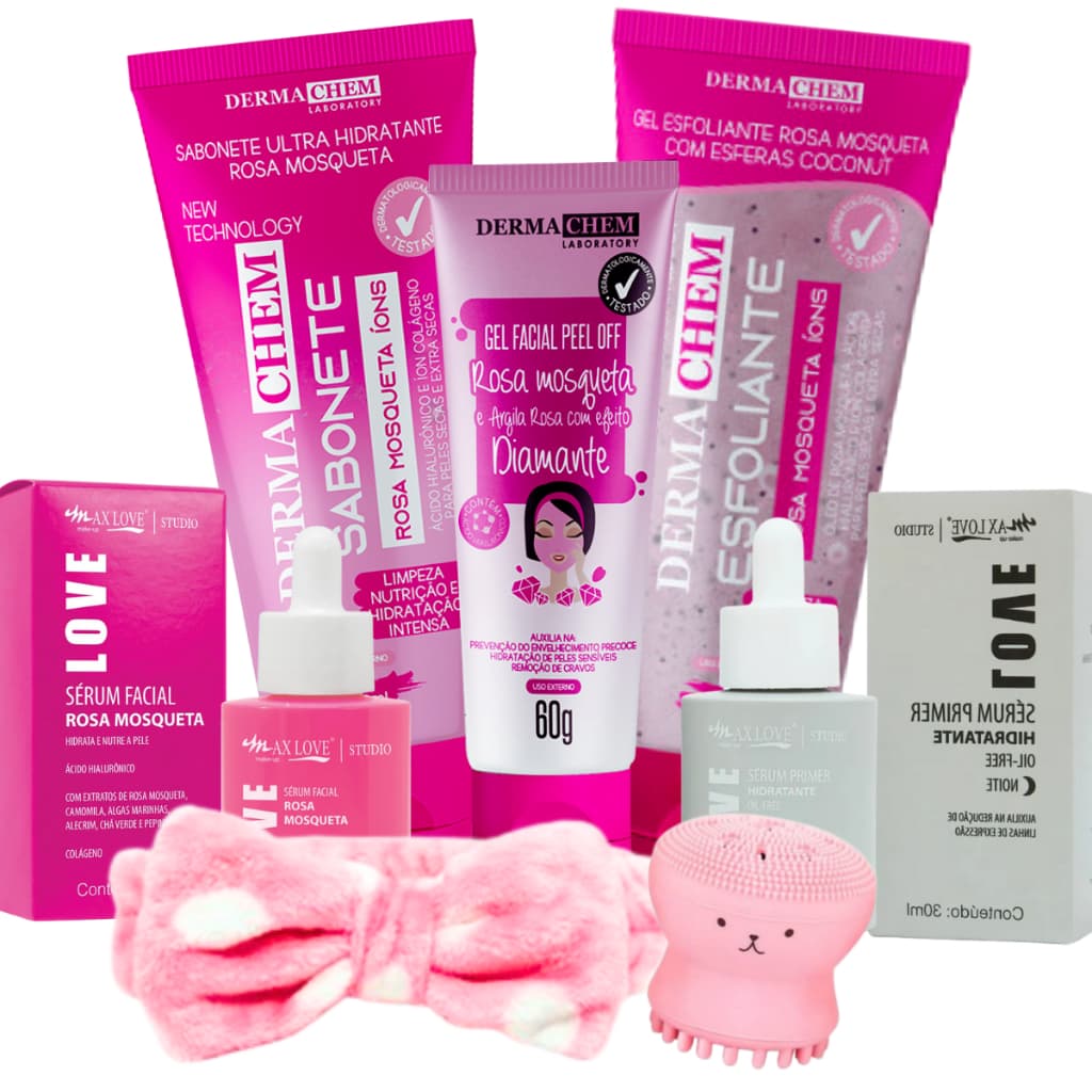 Kit skin care rosa mosqueta limpeza de pele