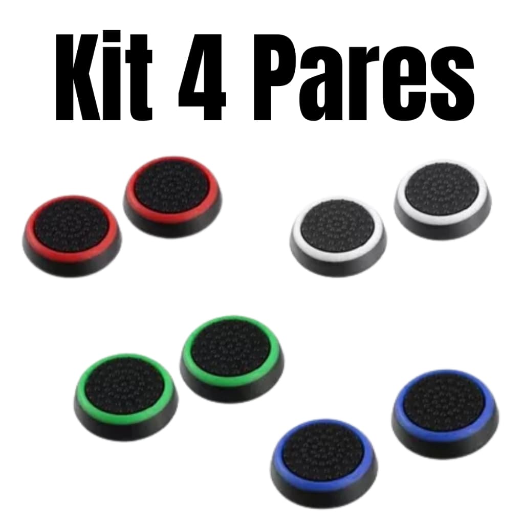 Kit 4 Pares De Grip Borracha P Controle Borrachinha Skin Ps3 Ps4 Ps5 Xbox Wii