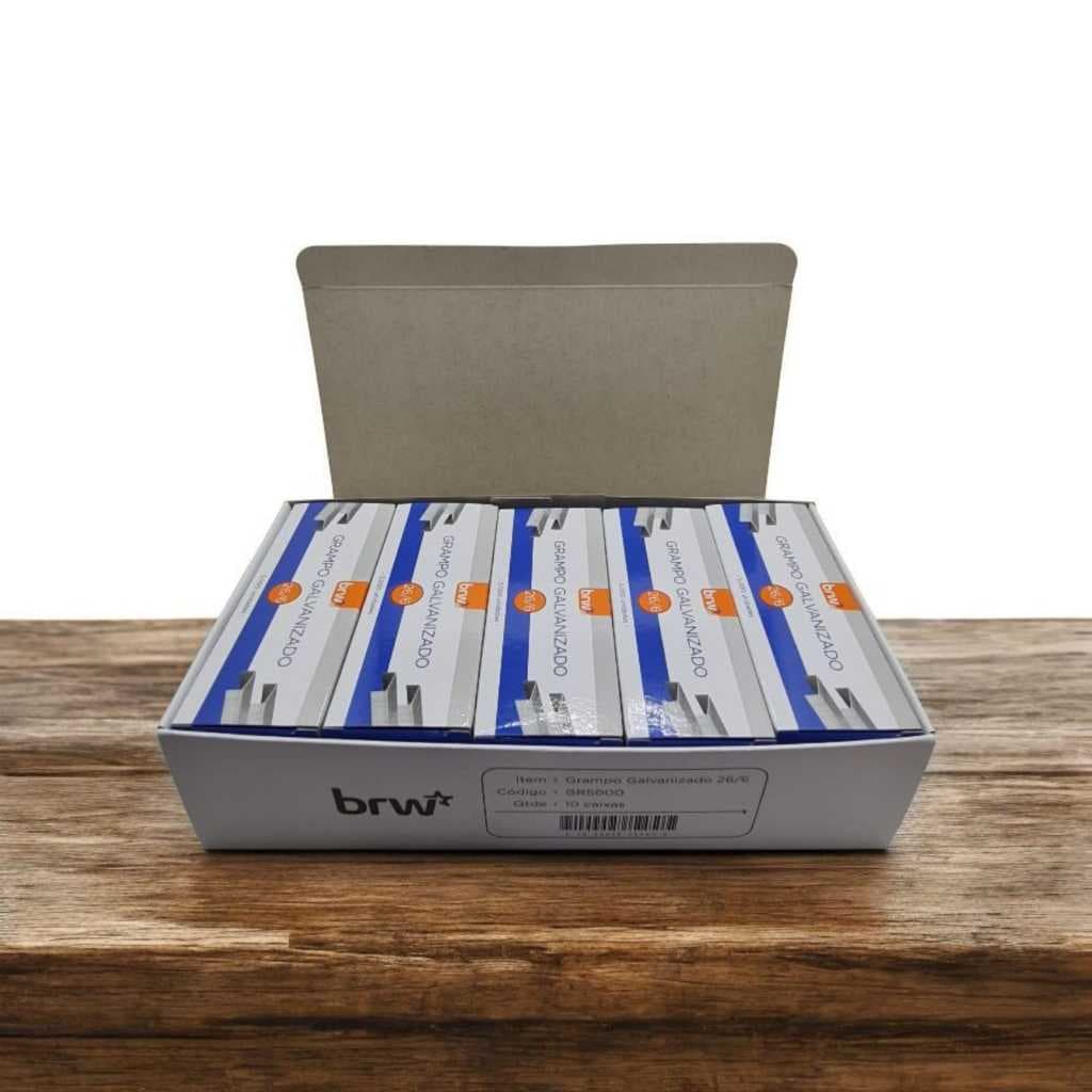 Kit 20 Caixas Grampo 26/6 Para Grampeador De Papel Galvanizado até 25 folhas
