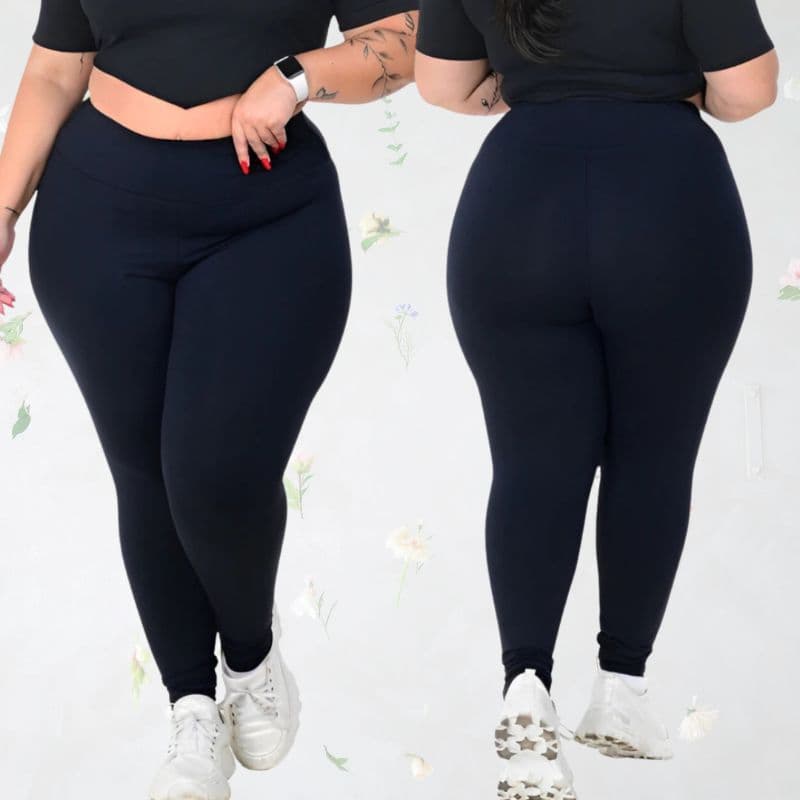 Calça Legging Plus Size Leg Suplex Costura  Cintura Alta Leg Feminina G1 Ao G3